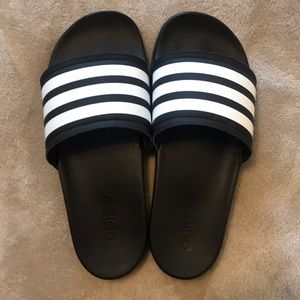 adidas cloudfoam plus stripes slides